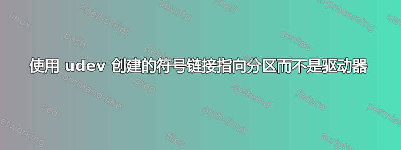 使用 udev 创建的符号链接指向分区而不是驱动器