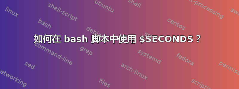 如何在 bash 脚本中使用 $SECONDS？