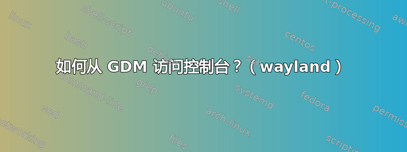 如何从 GDM 访问控制台？（wayland）