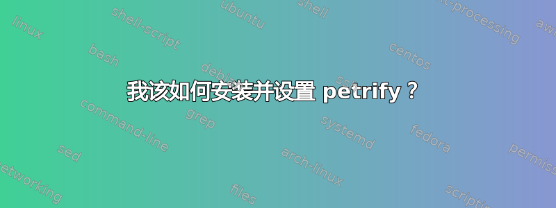 我该如何安装并设置 petrify？