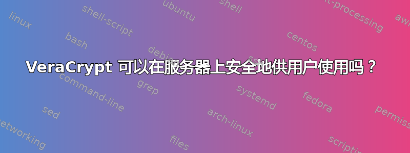 VeraCrypt 可以在服务器上安全地供用户使用吗？