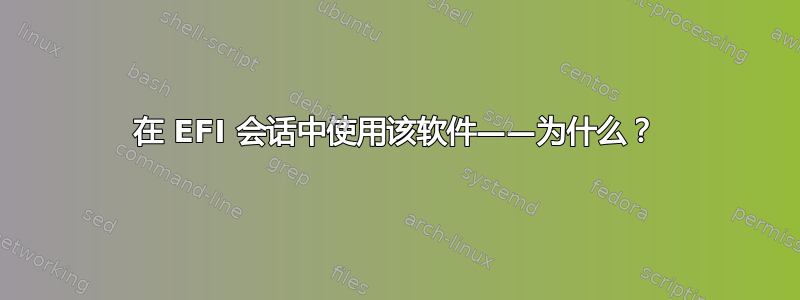 在 EFI 会话中使用该软件——为什么？