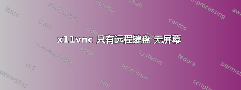 x11vnc 只有远程键盘 无屏幕