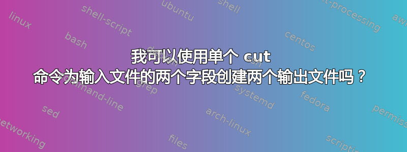 我可以使用单个 cut 命令为输入文件的两个字段创建两个输出文件吗？