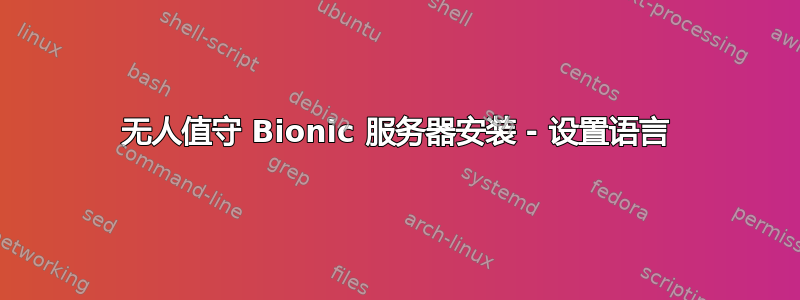 无人值守 Bionic 服务器安装 - 设置语言