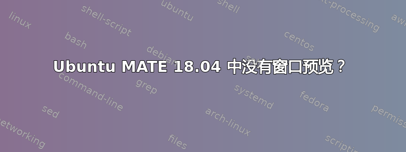 Ubuntu MATE 18.04 中没有窗口预览？