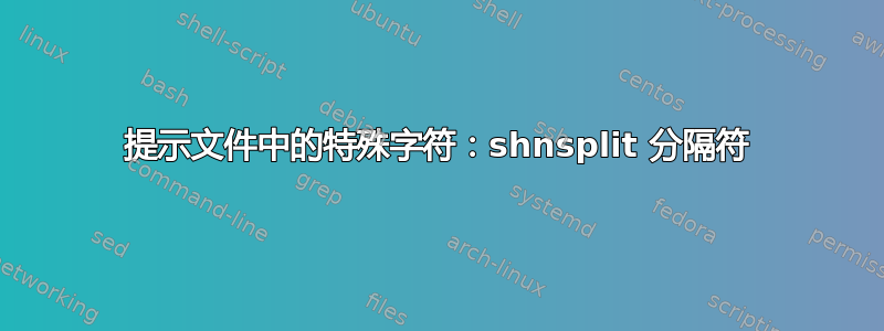 提示文件中的特殊字符：shnsplit 分隔符