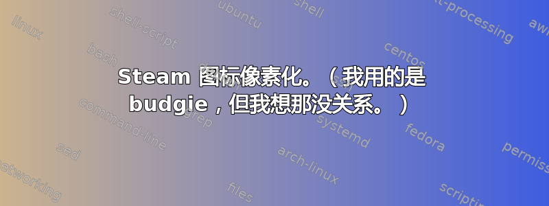 Steam 图标像素化。（我用的是 budgie，但我想那没关系。）