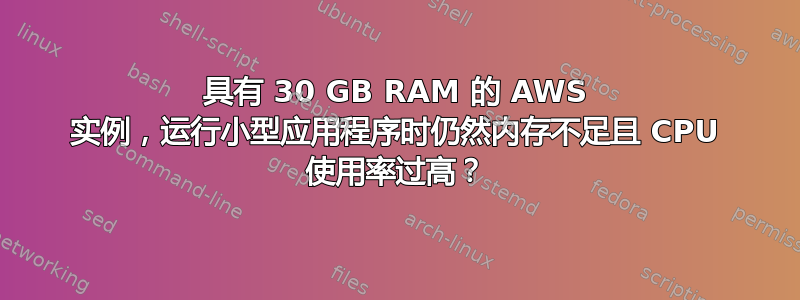 具有 30 GB RAM 的 AWS 实例，运行小型应用程序时仍然内存不足且 CPU 使用率过高？