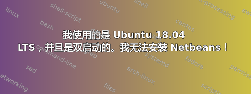 我使用的是 Ubuntu 18.04 LTS，并且是双启动的。我无法安装 Netbeans！