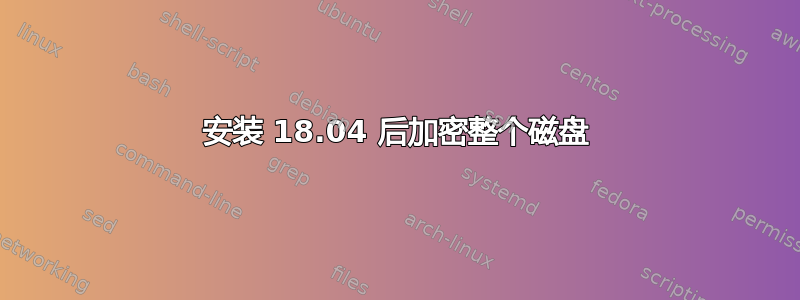 安装 18.04 后加密整个磁盘