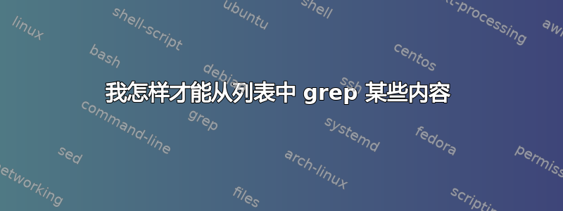 我怎样才能从列表中 grep 某些内容