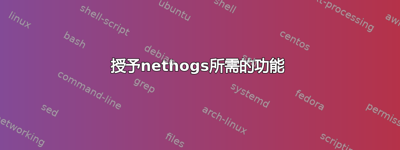 授予nethogs所需的功能