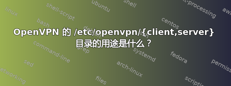 OpenVPN 的 /etc/openvpn/{client,server} 目录的用途是什么？