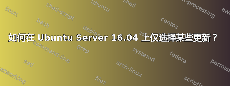 如何在 Ubuntu Server 16.04 上仅选择某些更新？