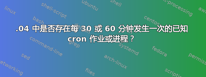 16.04 中是否存在每 30 或 60 分钟发生一次的已知 cron 作业或进程？