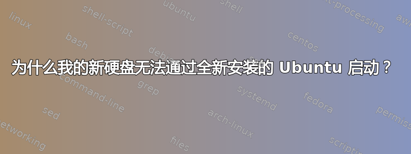 为什么我的新硬盘无法通过全新安装的 Ubuntu 启动？