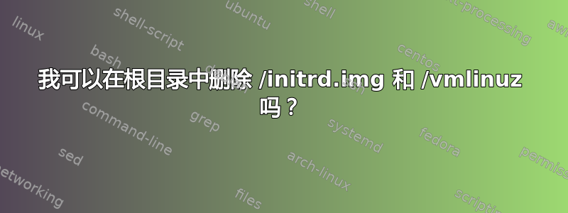 我可以在根目录中删除 /initrd.img 和 /vmlinuz 吗？