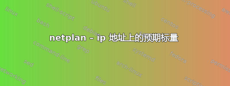 netplan – ip 地址上的预期标量