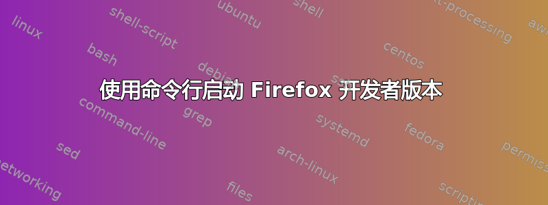 使用命令行启动 Firefox 开发者版本