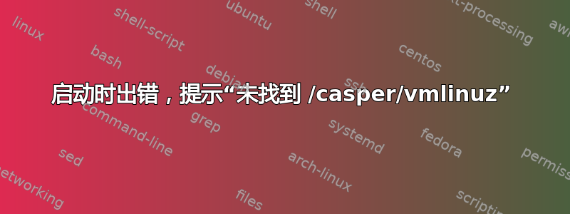 启动时出错，提示“未找到 /casper/vmlinuz”