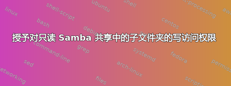 授予对只读 Samba 共享中的子文件夹的写访问权限