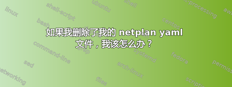 如果我删除了我的 netplan yaml 文件，我该怎么办？