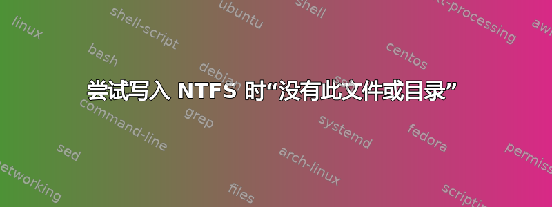 尝试写入 NTFS 时“没有此文件或目录”