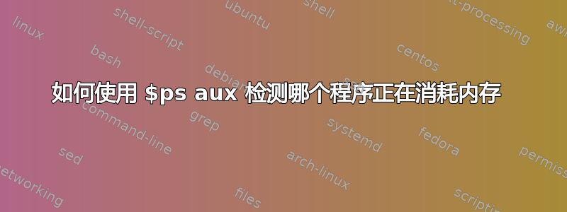 如何使用 $ps aux 检测哪个程序正在消耗内存 