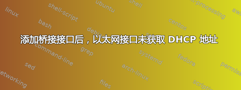 添加桥接接口后，以太网接口未获取 DHCP 地址