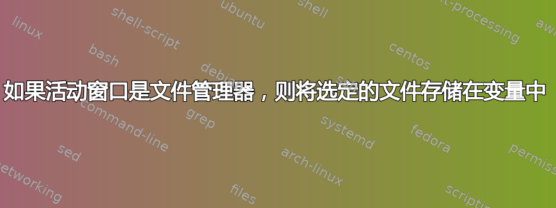 如果活动窗口是文件管理器，则将选定的文件存储在变量中