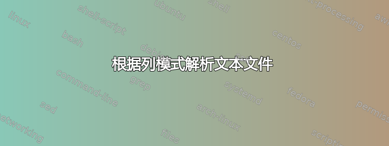 根据列模式解析文本文件