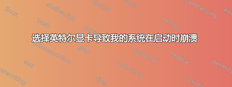 选择英特尔显卡导致我的系统在启动时崩溃