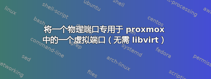 将一个物理端口专用于 proxmox 中的一个虚拟端口（无需 libvirt）