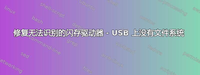 修复无法识别的闪存驱动器 - USB 上没有文件系统