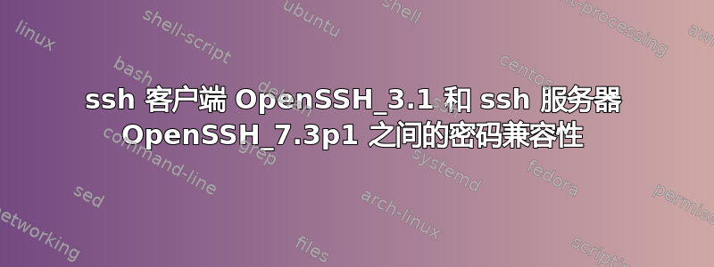 ssh 客户端 OpenSSH_3.1 和 ssh 服务器 OpenSSH_7.3p1 之间的密码兼容性