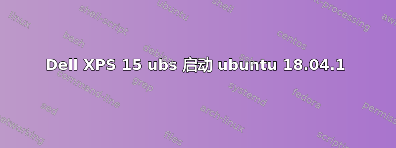 Dell XPS 15 ubs 启动 ubuntu 18.04.1