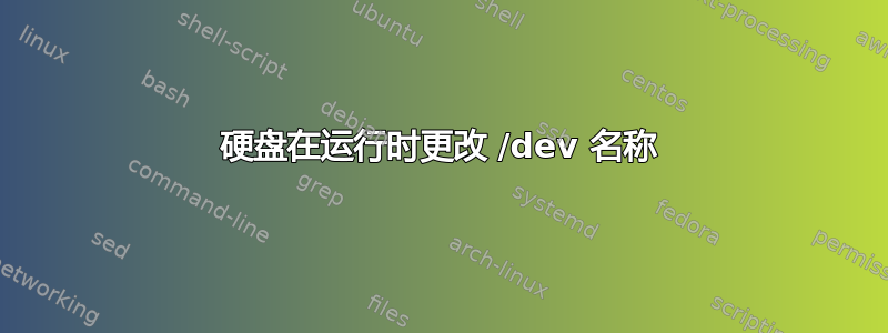 硬盘在运行时更改 /dev 名称