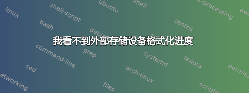 我看不到外部存储设备格式化进度