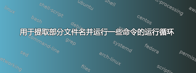 用于提取部分文件名并运行一些命令的运行循环