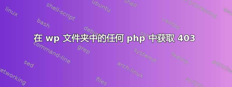 在 wp 文件夹中的任何 php 中获取 403