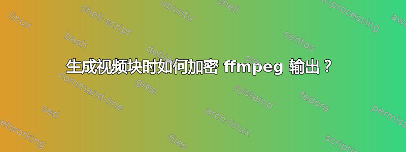 生成视频块时如何加密 ffmpeg 输出？