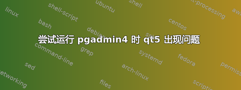 尝试运行 pgadmin4 时 qt5 出现问题