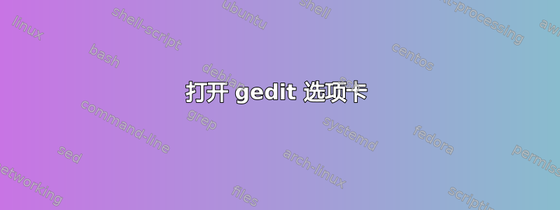 打开 gedit 选项卡