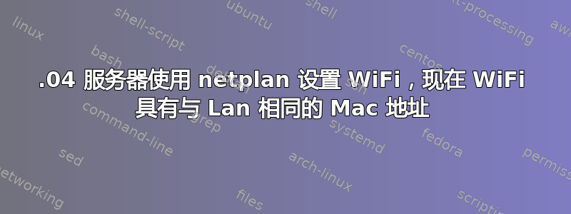 18.04 服务器使用 netplan 设置 WiFi，现在 WiFi 具有与 Lan 相同的 Mac 地址