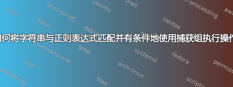 如何将字符串与正则表达式匹配并有条件地使用捕获组执行操作