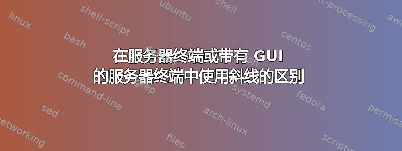 在服务器终端或带有 GUI 的服务器终端中使用斜线的区别