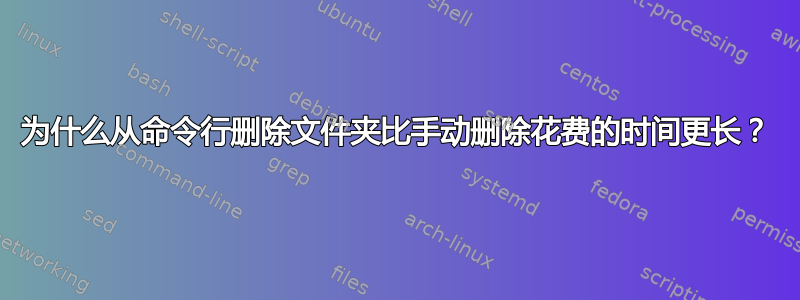 为什么从命令行删除文件夹比手动删除花费的时间更长？