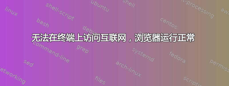 无法在终端上访问互联网，浏览器运行正常