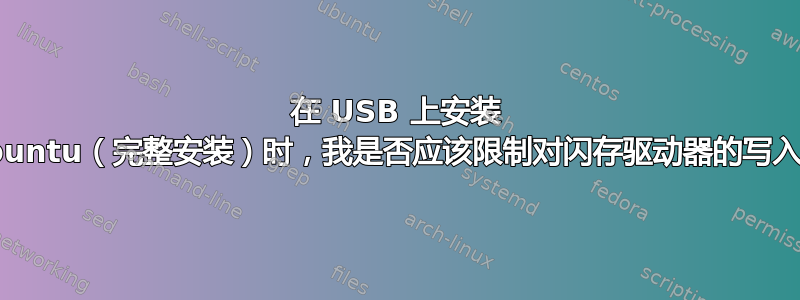 在 USB 上安装 Ubuntu（完整安装）时，我是否应该限制对闪存驱动器的写入？